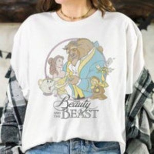 Disney Beauty And The Beast Graphic T-Shirt, Classic Disneyland Trip Unisex Tee